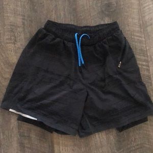 Hardly used men’s lululemon shorts with compression underwear built inside